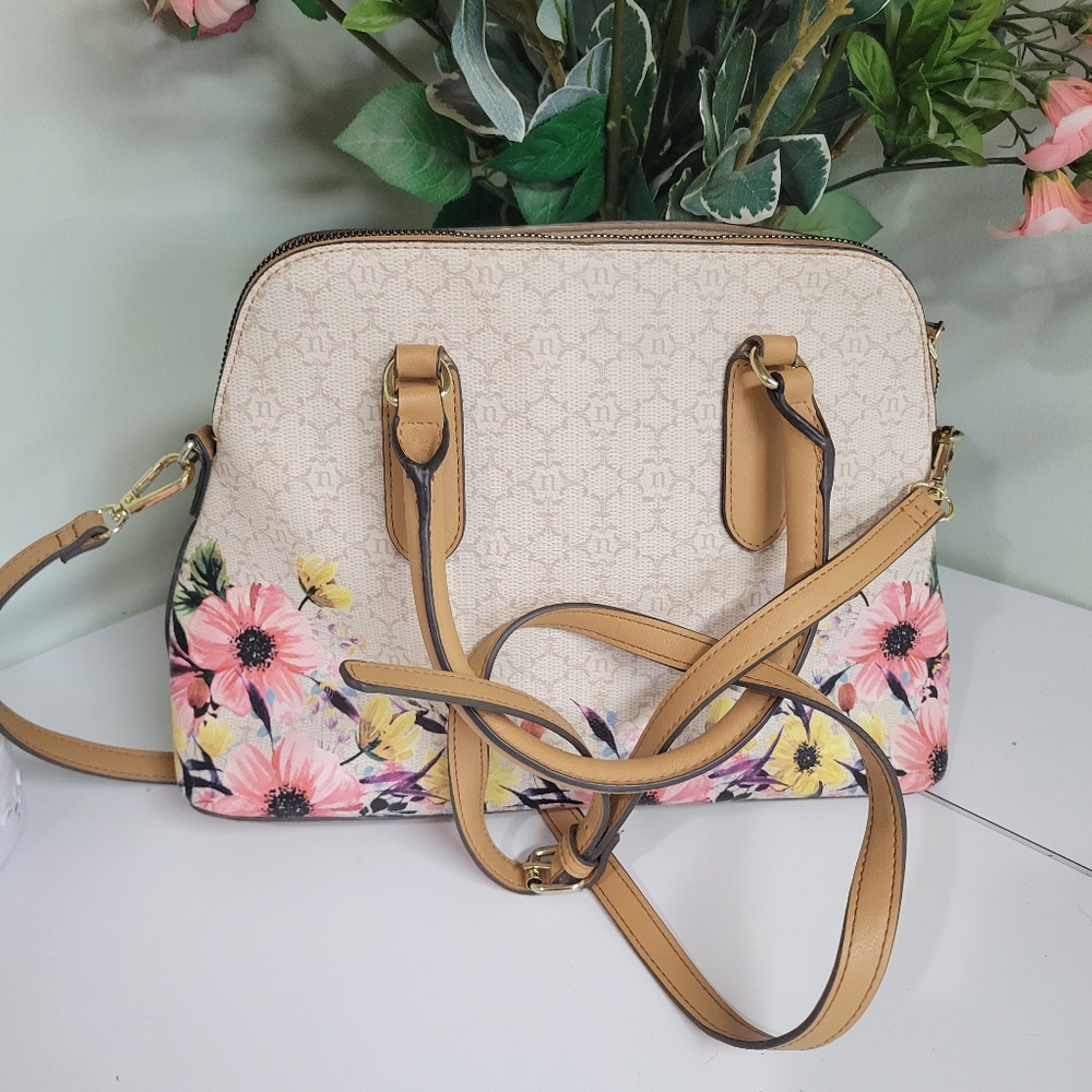 🥳HP🥳 NANETTE LEPORE floral dome bag. several compartments crossbody satchel - Picture 5 of 14